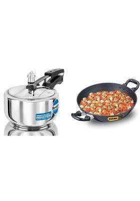 Hawkins Stainless Steel Pressure Cooker | 2 L | 2.1 Qt | 26 cm | 10.2 Inch | Non-Stick