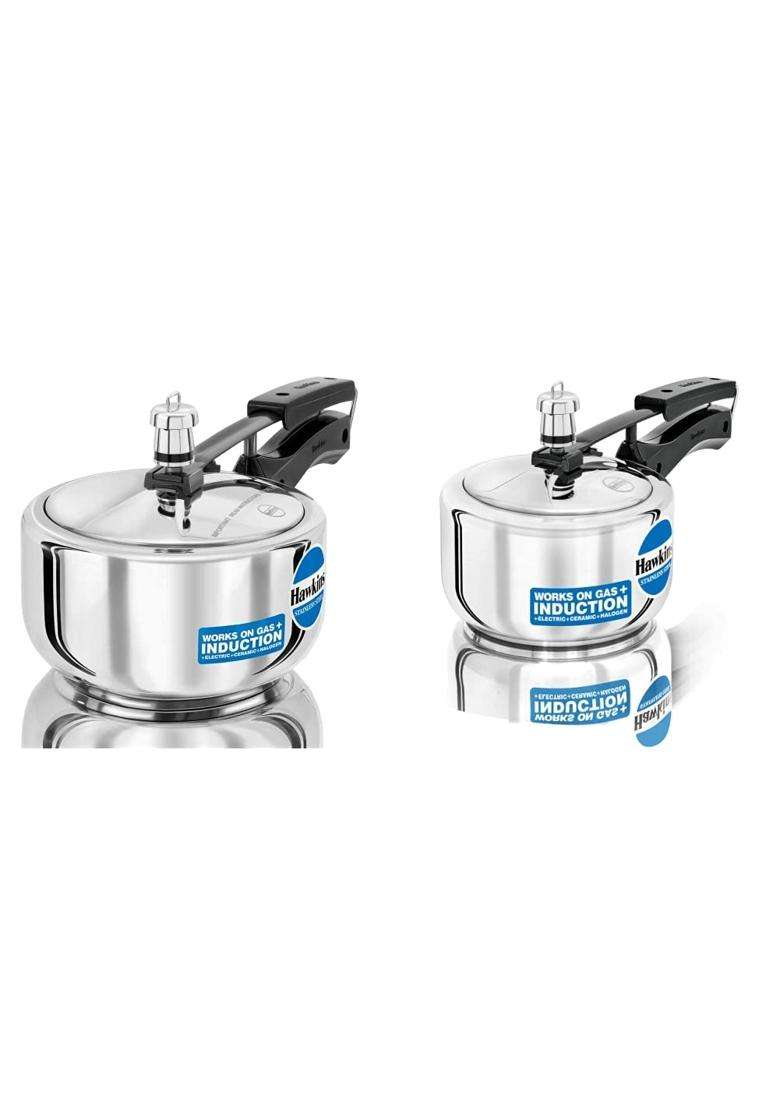 Hawkins Stainless Steel Pressure Cooker | 2 L | 2.1 Qt - Indya
