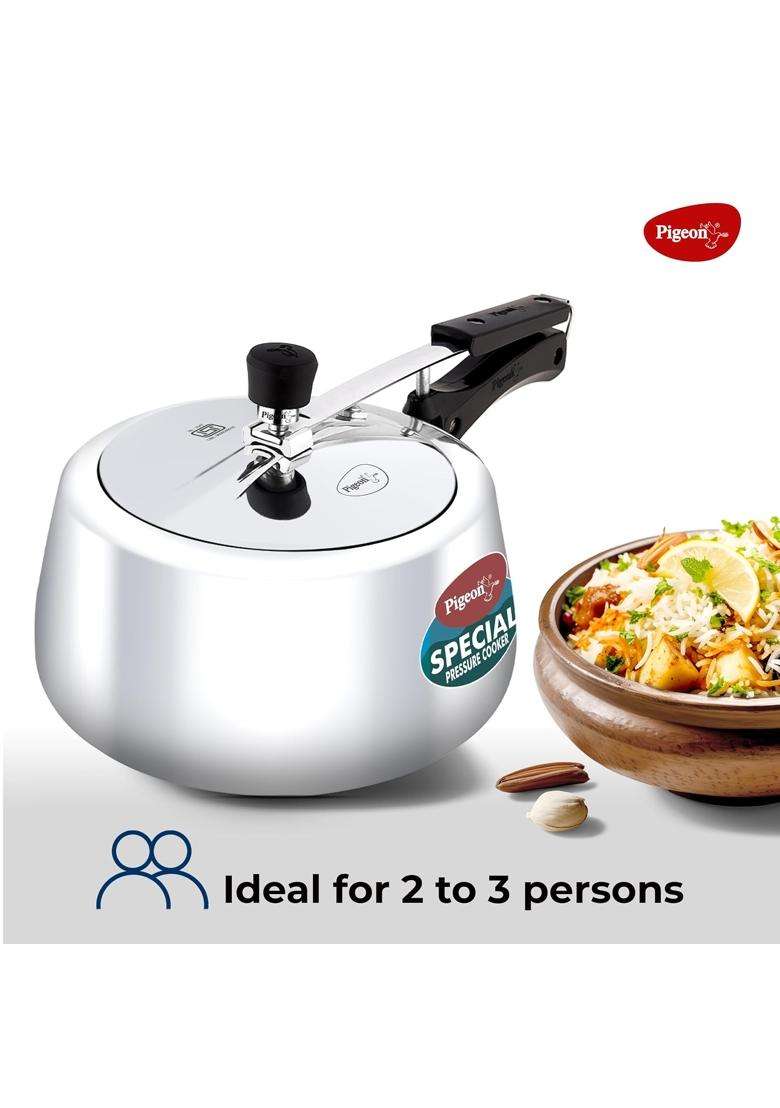 Pigeon By Stovekraft Special Plus Aluminium Inner Lid Induction Base Pressure Cooker | 2 L | 2.1 Qt - Indya