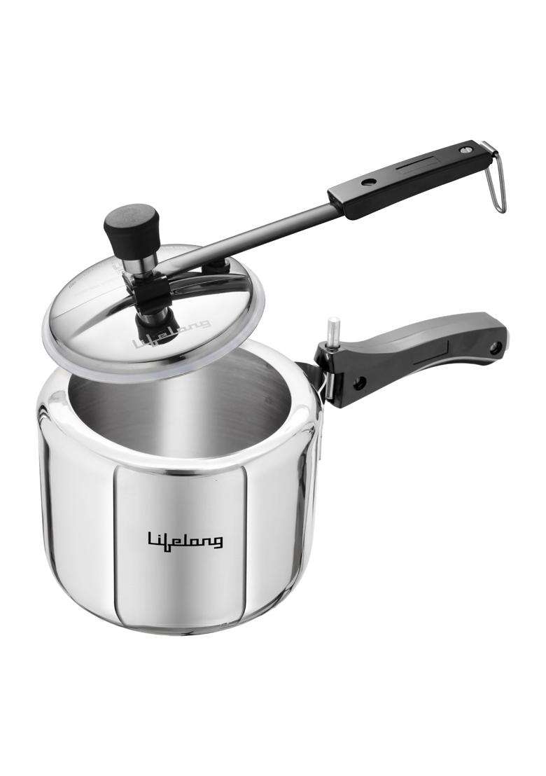 Lifelong Tri Ply Stainless Steel Pressure Cooker | 5 L | 5.3 Qt | Induction Compatible - Indya