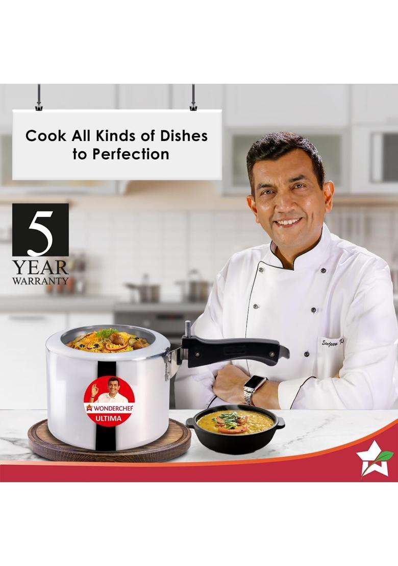 Wonderchef Inner Lid Ultima Pressure Cooker | 3 L | 3.2 Qt | Induction Compatible - Indya