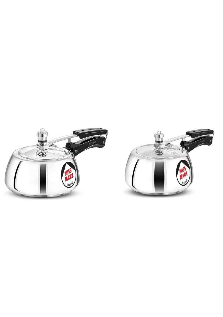 Hawkins Miss Mary Aluminium Inner Lid Handi Cooking Pot Pressure Cooker | 2 L | 2.1 Qt - Indya