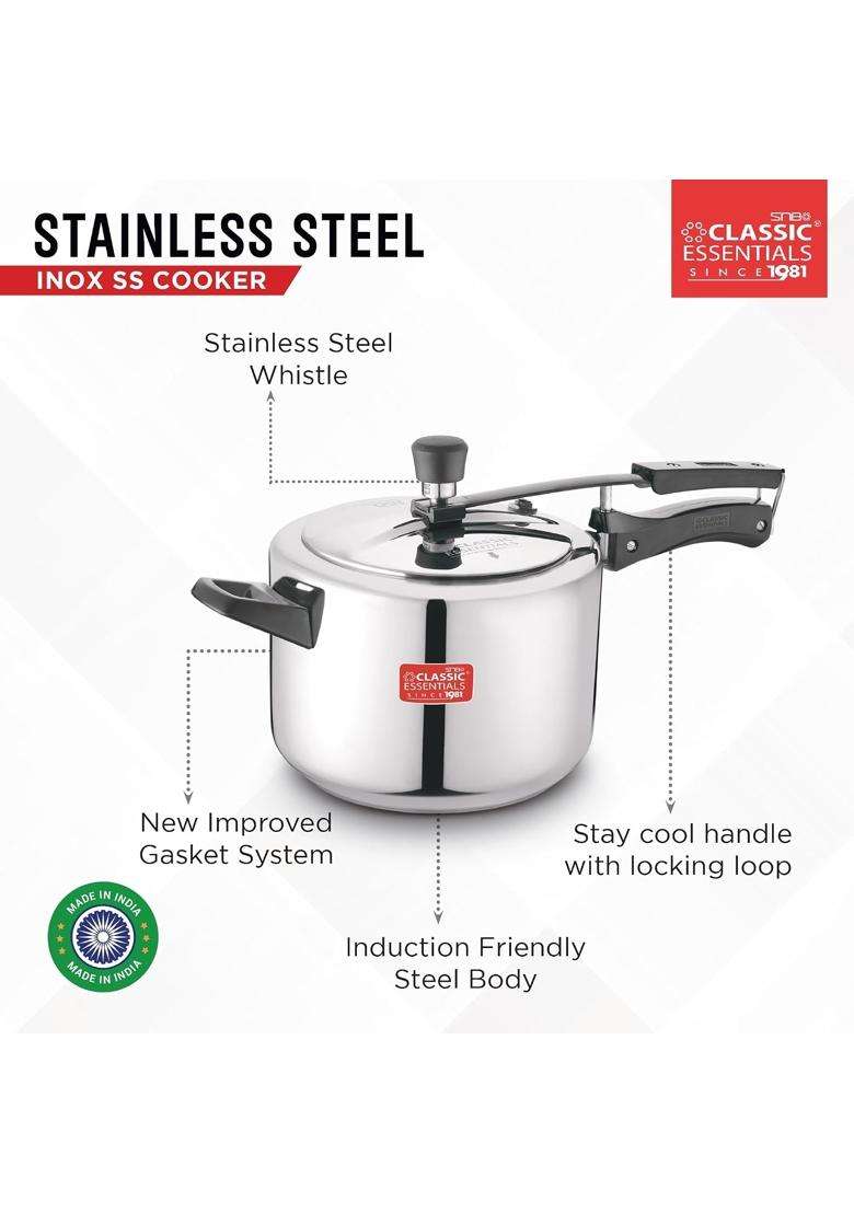 CLASSIC ESSENTIALS Prochef Stainless Steel Cooker | 5 L | 5.3 Qt | Non-Toxic | Food Safe - Indya