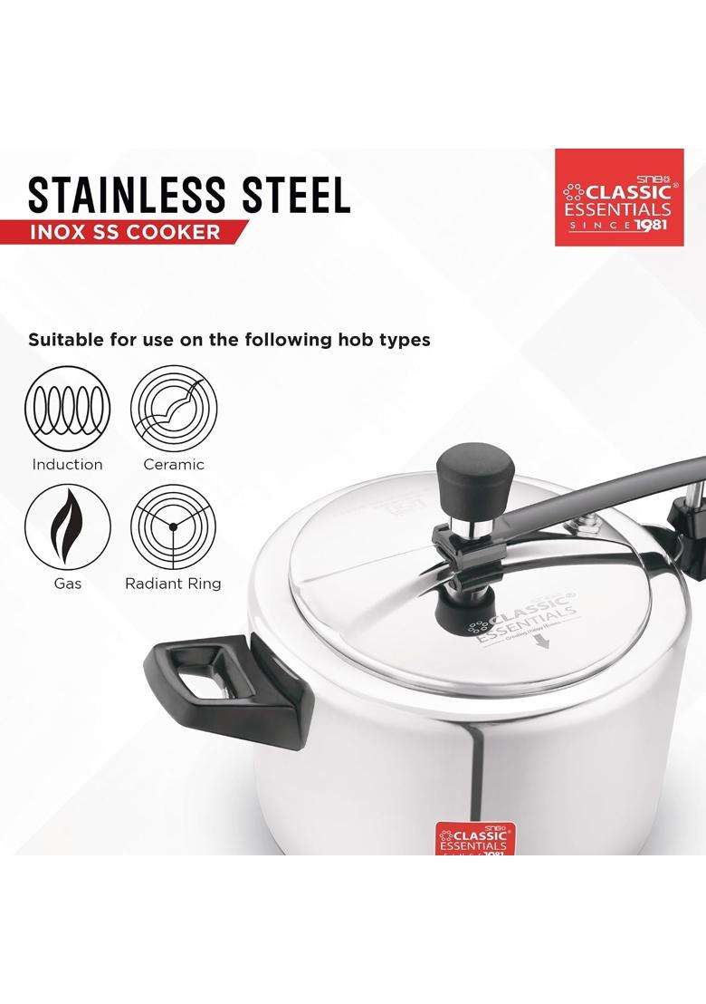CLASSIC ESSENTIALS Prochef Stainless Steel Cooker | 5 L | 5.3 Qt | Non-Toxic | Food Safe - Indya