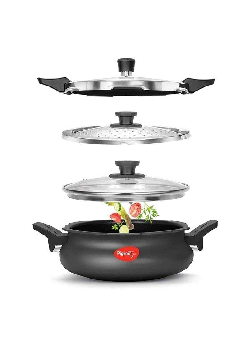 Pigeon By Stovekraft All in One Super Cooker 620-H Hard Anodised Outer Lid Pressure | 3 L | 3.2 Qt - Indya