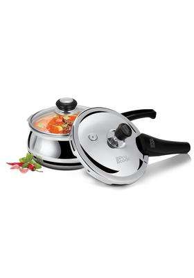 MILTON Pro cook Induction Cookware and Gas Stove Friendly Triply Stainless Steel Pressure Cooker | 3.5 L | 3.7 Qt