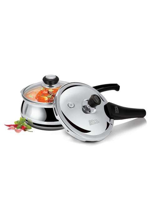 MILTON Pro cook Induction Cookware and Gas Stove Friendly Triply Stainless Steel Pressure Cooker | 3.5 L | 3.7 Qt