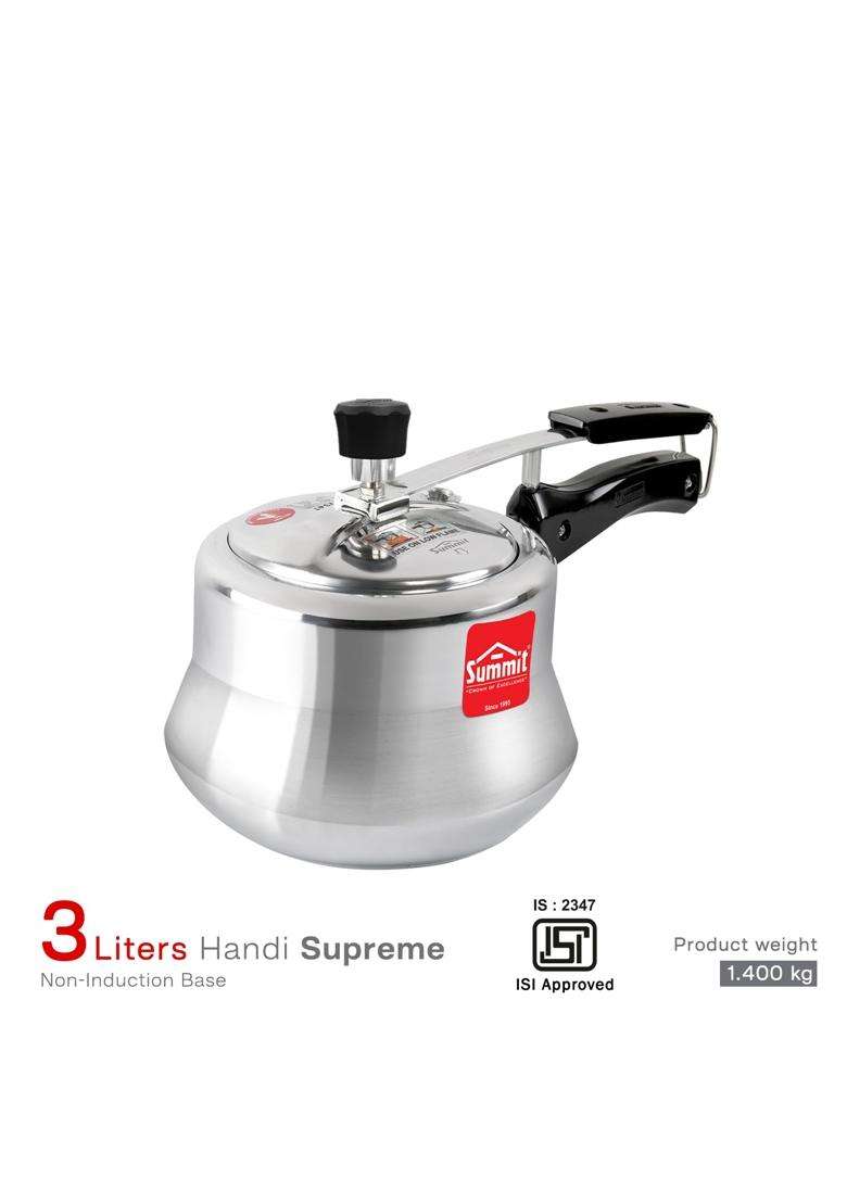 SUMMIT Inner Lid Handi Cooking Pot Supreme Pressure Cooker Non Induction Base | 3 L | 3.2 Qt - Indya