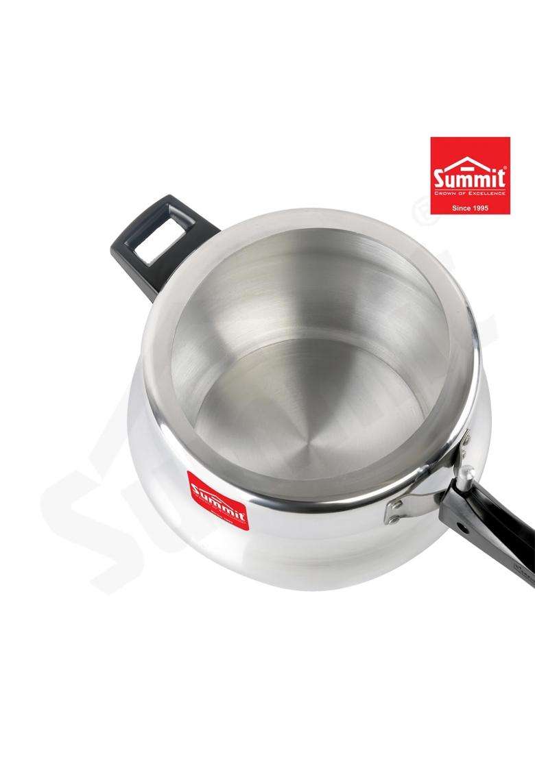 SUMMIT Inner Lid Handi Cooking Pot Non-Induction Base Prime Aluminium Pressure Cooker | 5.5 L | 5.8 Qt - Indya