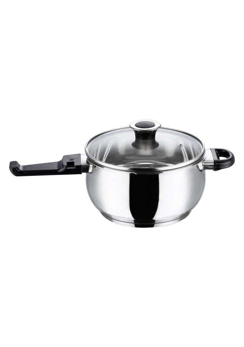 Vinod Induction Friendly Splendid Plus Handi Cooking Pot Stainless Steel Outer Lid Pressure Cooker | 3.5 L | 3.7 Qt - Indya