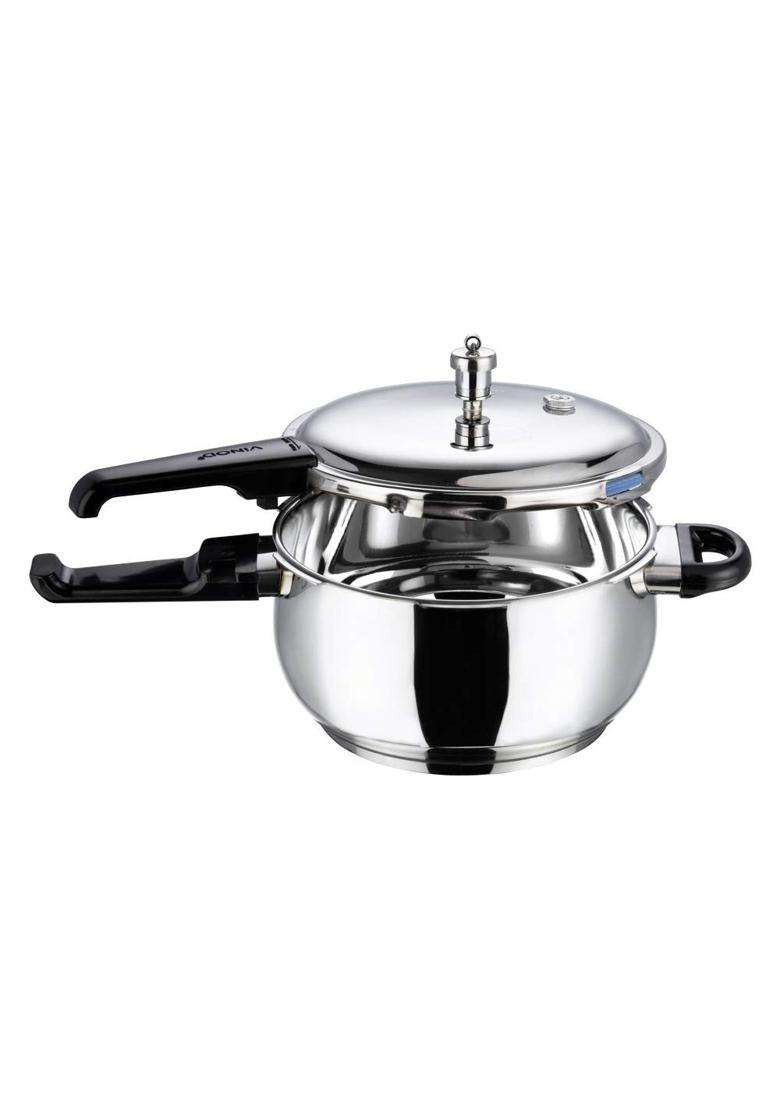 Vinod Induction Friendly Splendid Plus Handi Cooking Pot Stainless Steel Outer Lid Pressure Cooker | 3.5 L | 3.7 Qt - Indya