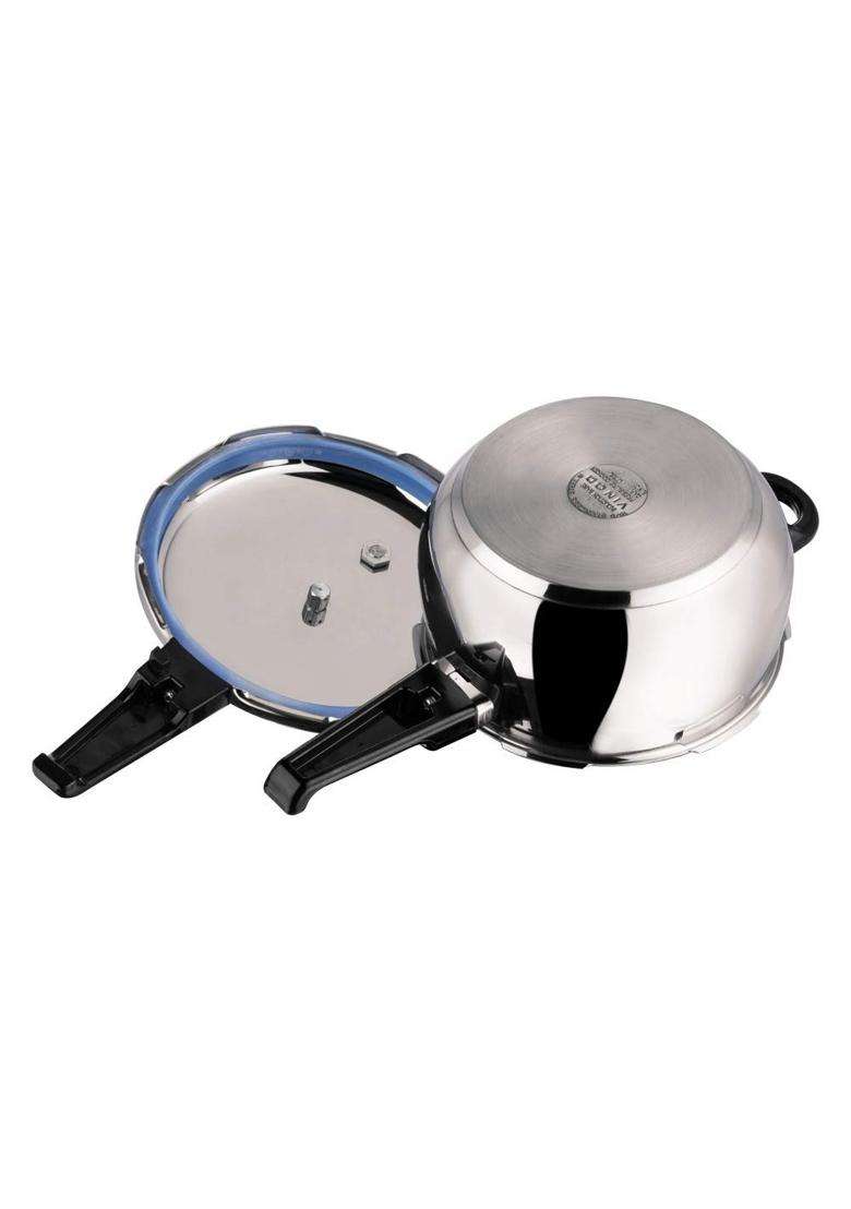 Vinod Induction Friendly Splendid Plus Handi Cooking Pot Stainless Steel Outer Lid Pressure Cooker | 3.5 L | 3.7 Qt - Indya