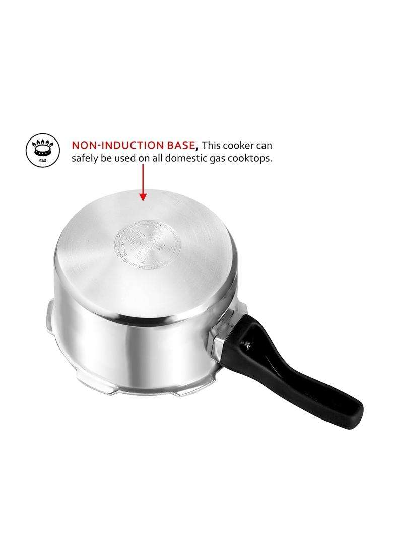 SUMMIT Inner Lid Handi Cooking Pot Induction Supreme Aluminium Pressure Cooker | 2 L | 2.1 Qt - Indya