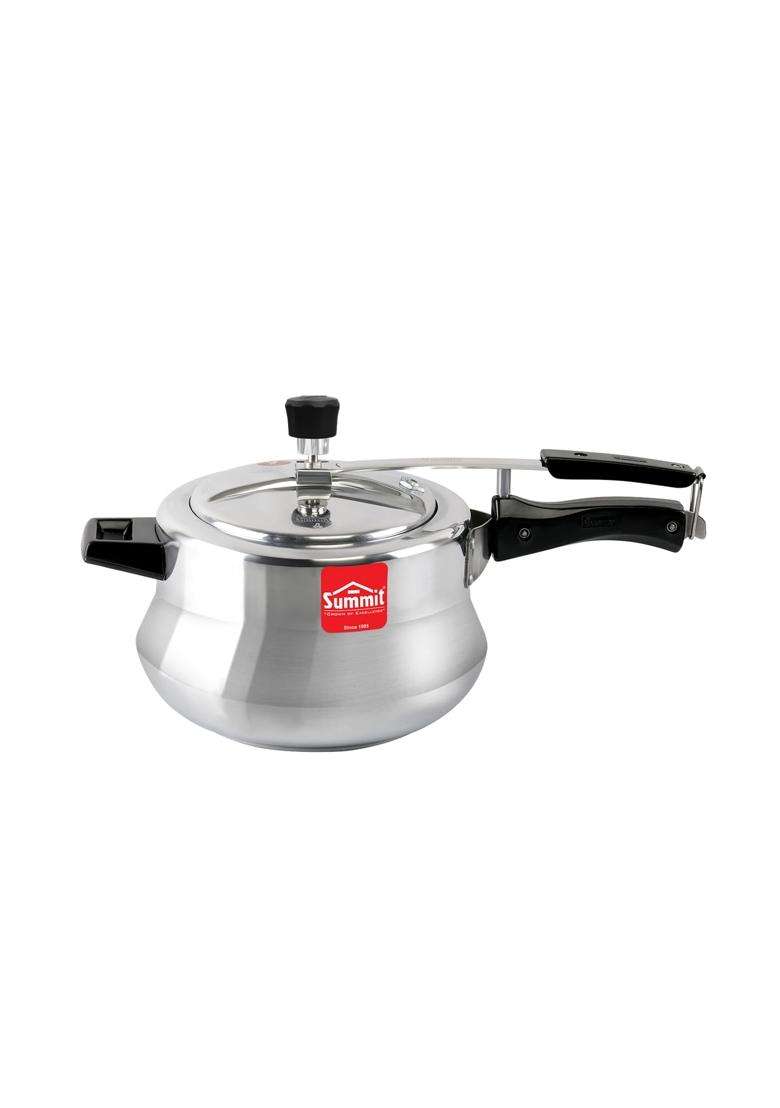 SUMMIT Inner Lid Handi Cooking Pot Non-Induction Base Aluminium Pressure Cooker | 5.5 L | 5.8 Qt - Indya