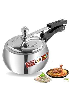 Kraft- follow your imagination Kraft Stylo Handi Cooking Pot Shaped Aluminium Inner Lid Pressure Cooker Small | 2 L | 2.1 Qt