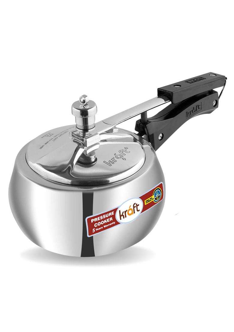Kraft- follow your imagination Kraft Stylo Handi Cooking Pot Shaped Aluminium Inner Lid Pressure Cooker Small | 2 L | 2.1 Qt - Indya