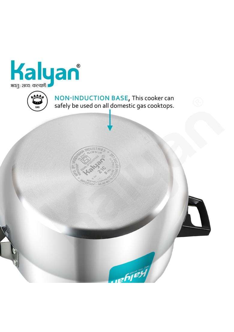 KALYAN Innerlid Matki Non-Induction Base Blue Series Aluminium Pressure Cooker | 5.5 L | 5.8 Qt - Indya