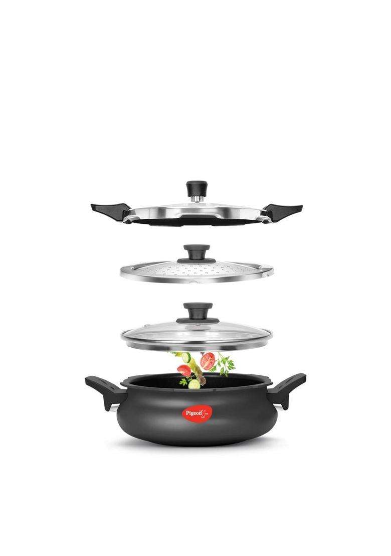 Pigeon By Stovekraft All in One Super Cooker 620-H Hard Anodised Pressure Cooker | 3 L | 3.2 Qt - Indya