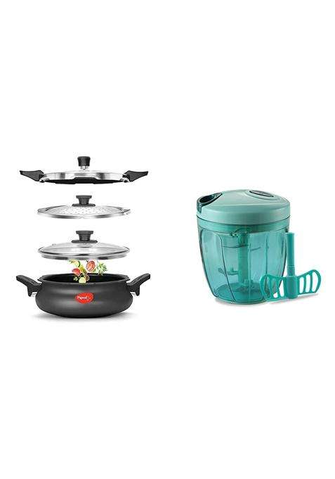 Pigeon By Stovekraft All in One Super Cooker 620-H Hard Anodised Pressure Cooker | 3 L | 3.2 Qt