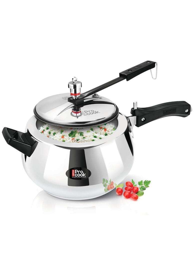 MILTON Pro cook 3-Layer Thick Triply Bottom I Induction Cookware and Gas Stove Friendly Stainless | 5 L | 5.3 Qt - Indya