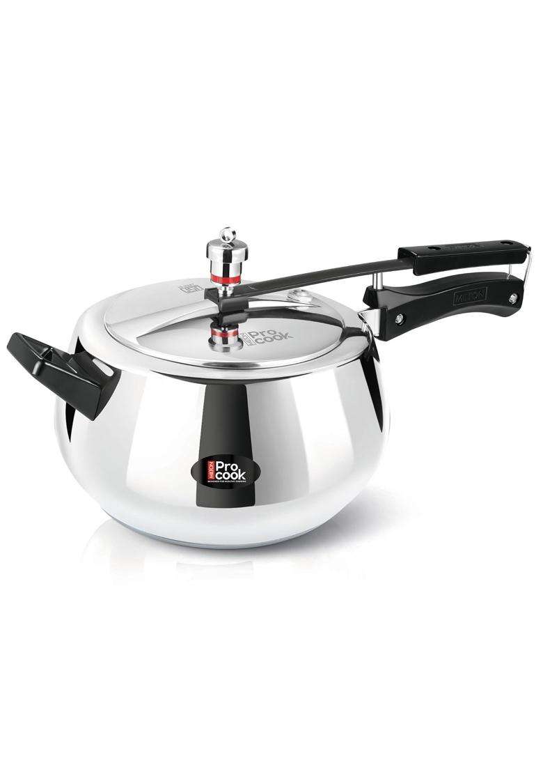 MILTON Pro cook 3-Layer Thick Triply Bottom I Induction Cookware and Gas Stove Friendly Stainless | 5 L | 5.3 Qt - Indya