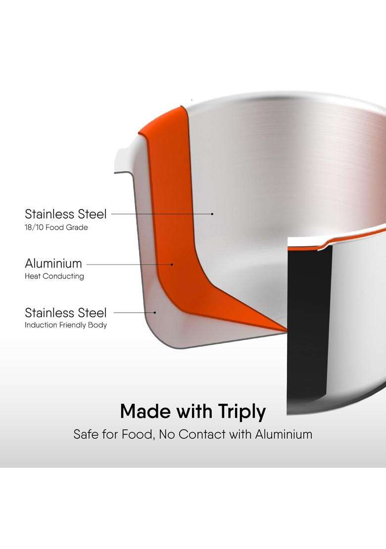 stahl Versatil Triply Pressure Cooker | 3 L | 3.2 Qt | Induction Compatible - Indya