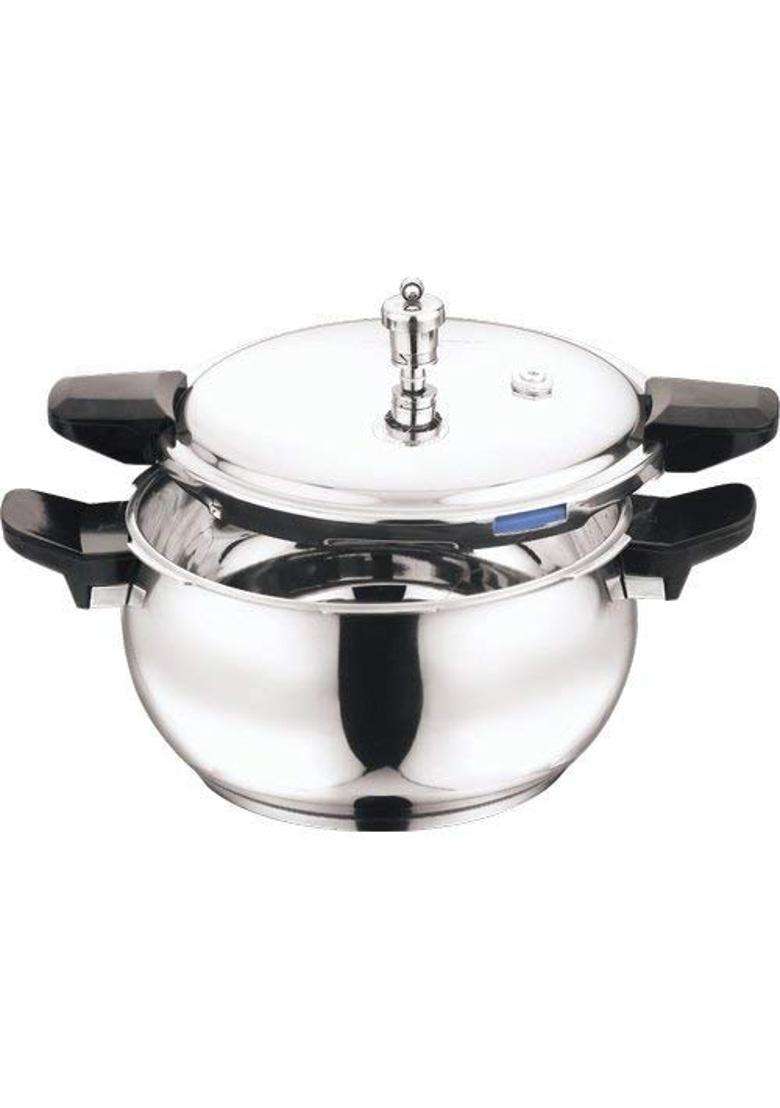 Vinod 18 8 Stainless Steel Magic Outer Lid Pressure Cooker | 5.5 L | 5.8 Qt | Induction Compatible - Indya