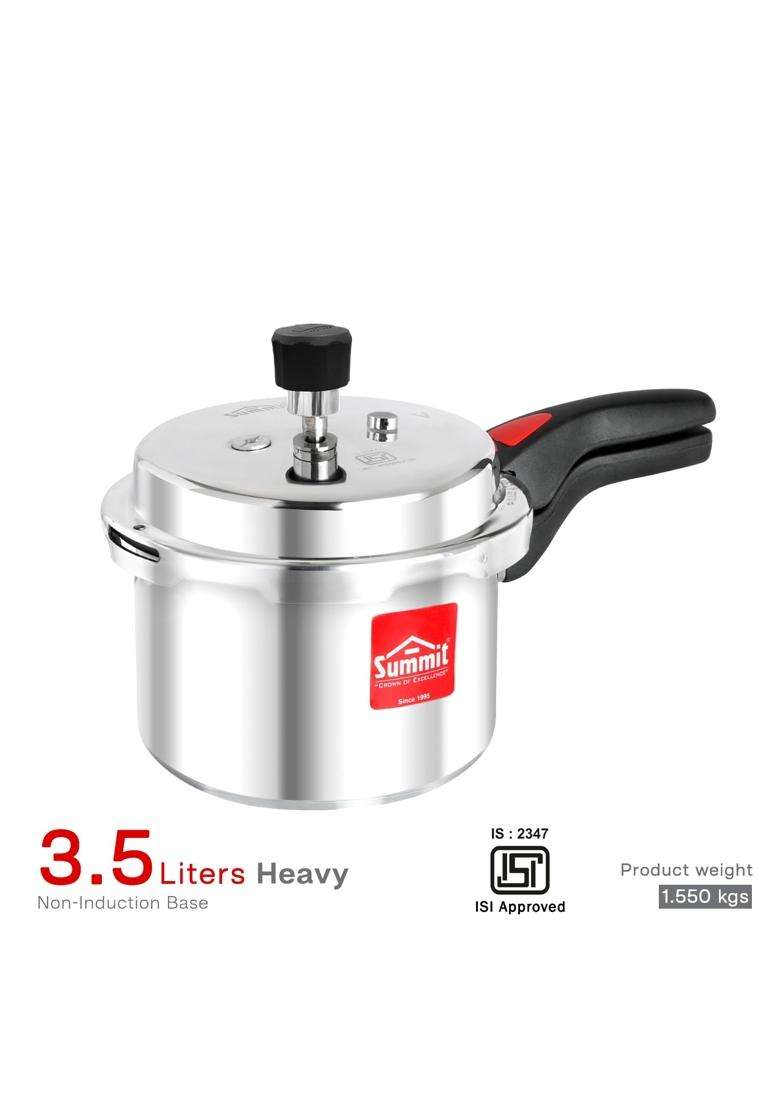 SUMMIT Outer Lid Heavy Non Induction Base Pressure Cooker | 3.5 L | 3.7 Qt - Indya