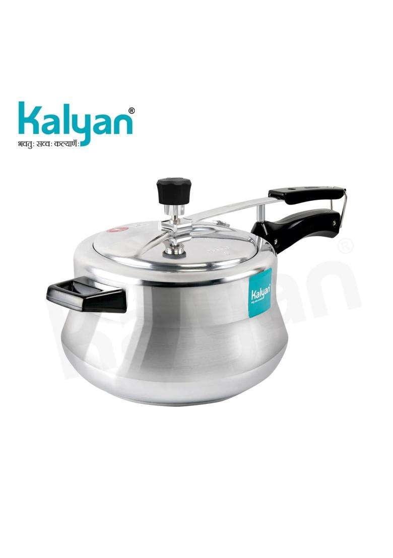 KALYAN Innerlid Matki Induction Base Blue Series Aluminium Pressure Cooker | 5.5 L | 5.8 Qt - Indya