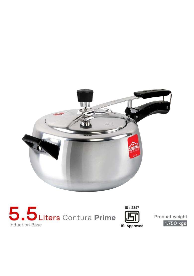 SUMMIT Inner Lid Contura Induction Base Prime Aluminium Pressure Cooker | 5.5 L | 5.8 Qt - Indya