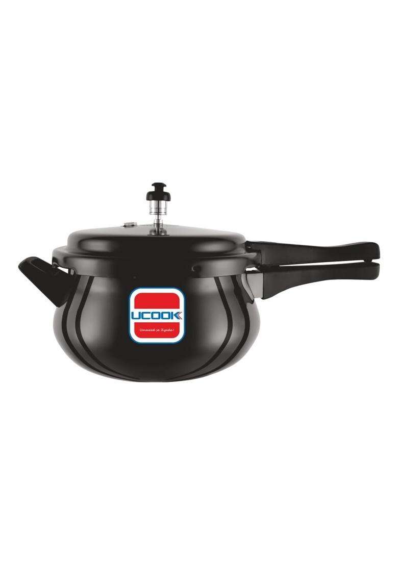 UCOOK By United Ekta Group Platinum Hard Anodised IC Handi Cooking Pot Big Belly -O-Plus-Outerlid | 5.5 L | 5.8 Qt - Indya
