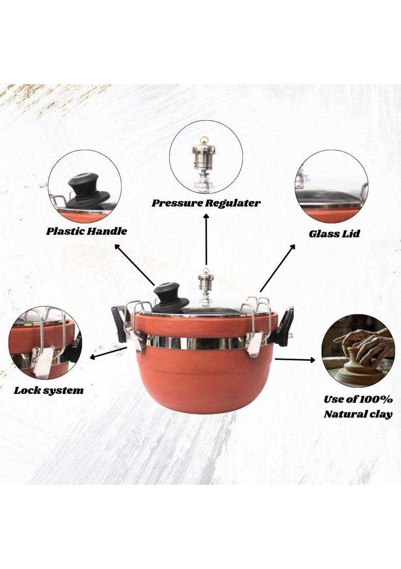 Terra Charms Eco Clay Cooker | 3 L | 3.2 Qt - Indya