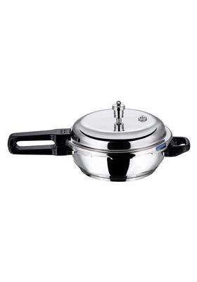Vinod 18 8 Stainless Steel Outer Lid Sandwich Bottom Deep Pan Pressure Cooker | 3.5 L | 3.7 Qt | Induction Compatible