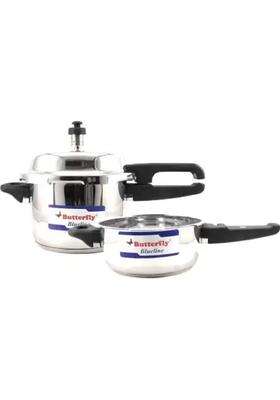Butterfly Blueline Induction Bottom Outer Lid Pressure Cooker and Pressure Pan | 3 L | 3.2 Qt