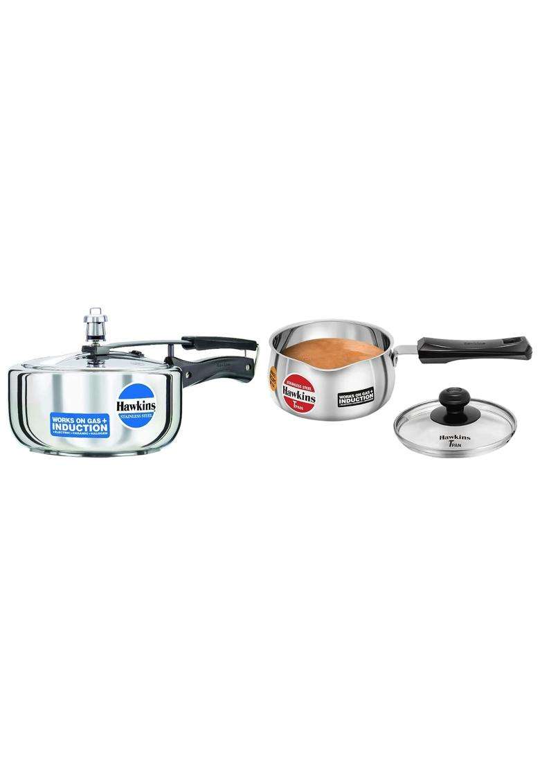 Hawkins Pressure Cooker Cooker | 3 L | 3.2 Qt | Induction Compatible | With Lid - Indya