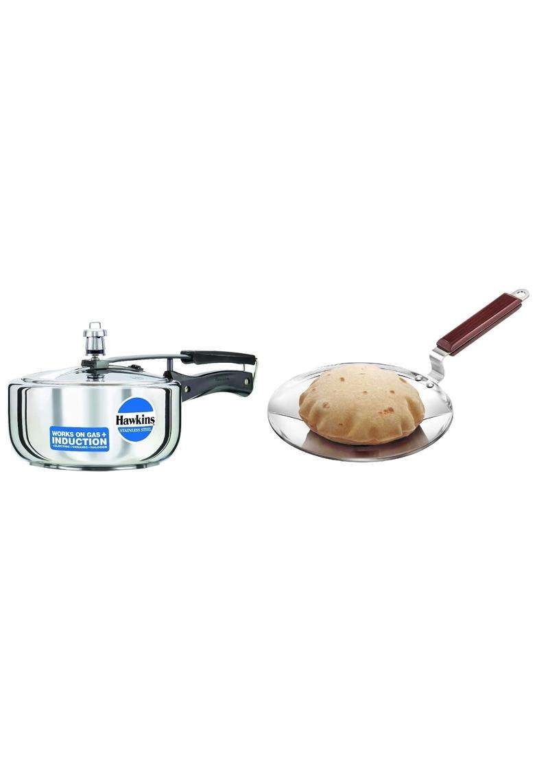 Hawkins Pressure Cooker Cooker | 3 L | 3.2 Qt | 24 cm | 9.4 Inch | Induction Compatible | Tri-Ply - Indya
