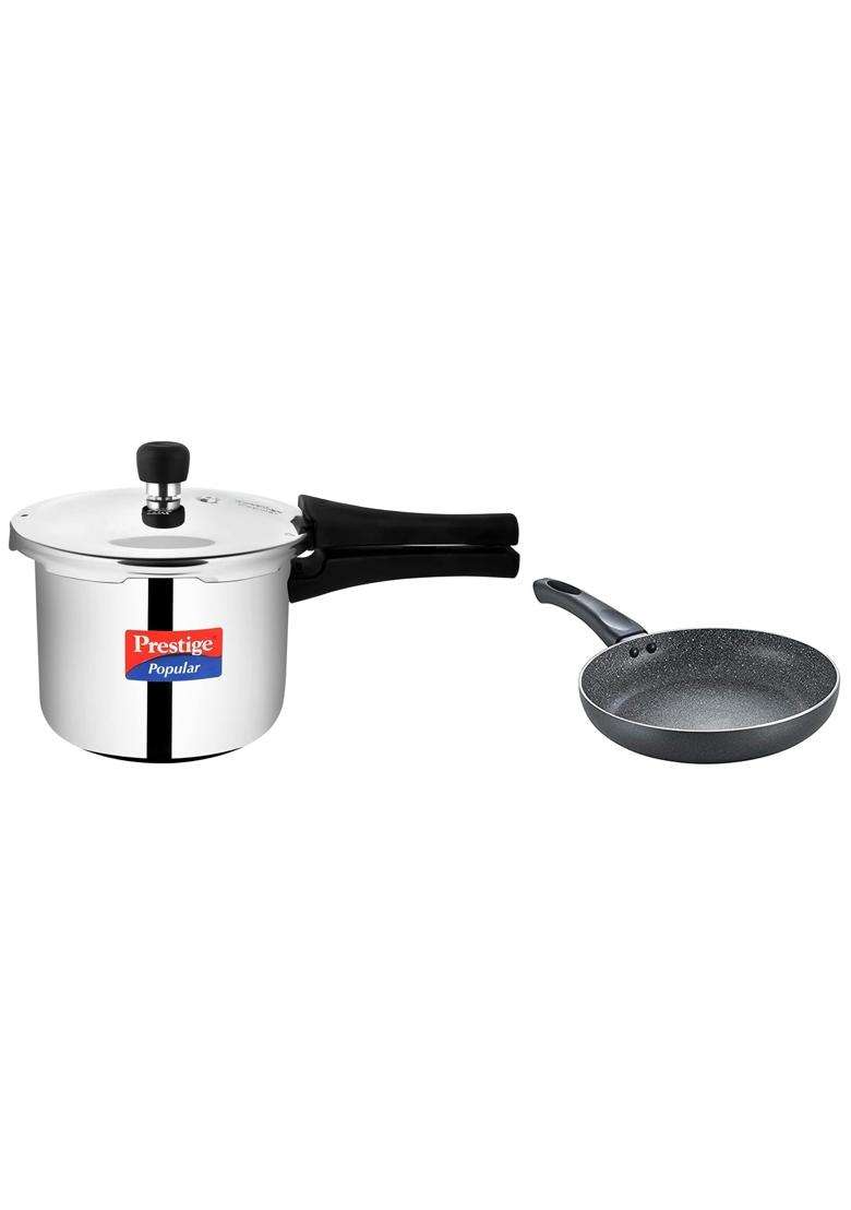 Prestige Popular Stainless Steel Outer Lid Pressure Cooker | 3 L | 3.2 Qt | 24 cm | 9.4 Inch - Indya