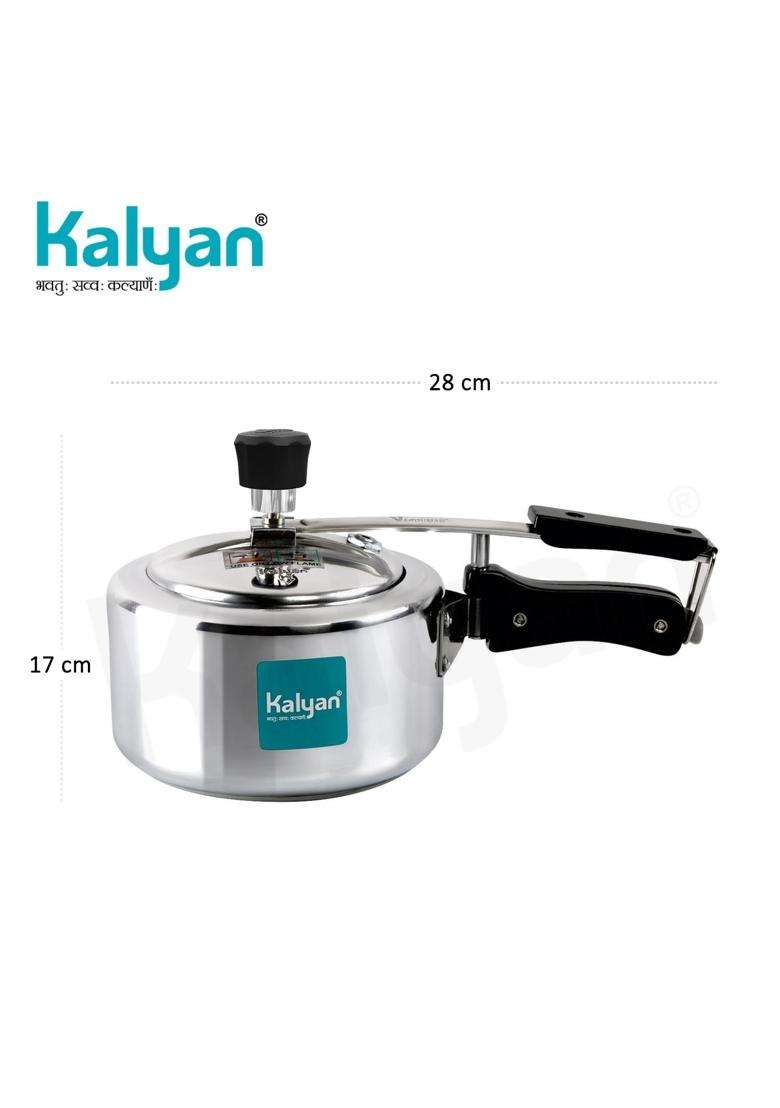 KALYAN Innerlid Classic Non-Induction Base Blue Series Aluminium Pressure Cooker | 1 L | 1.1 Qt - Indya