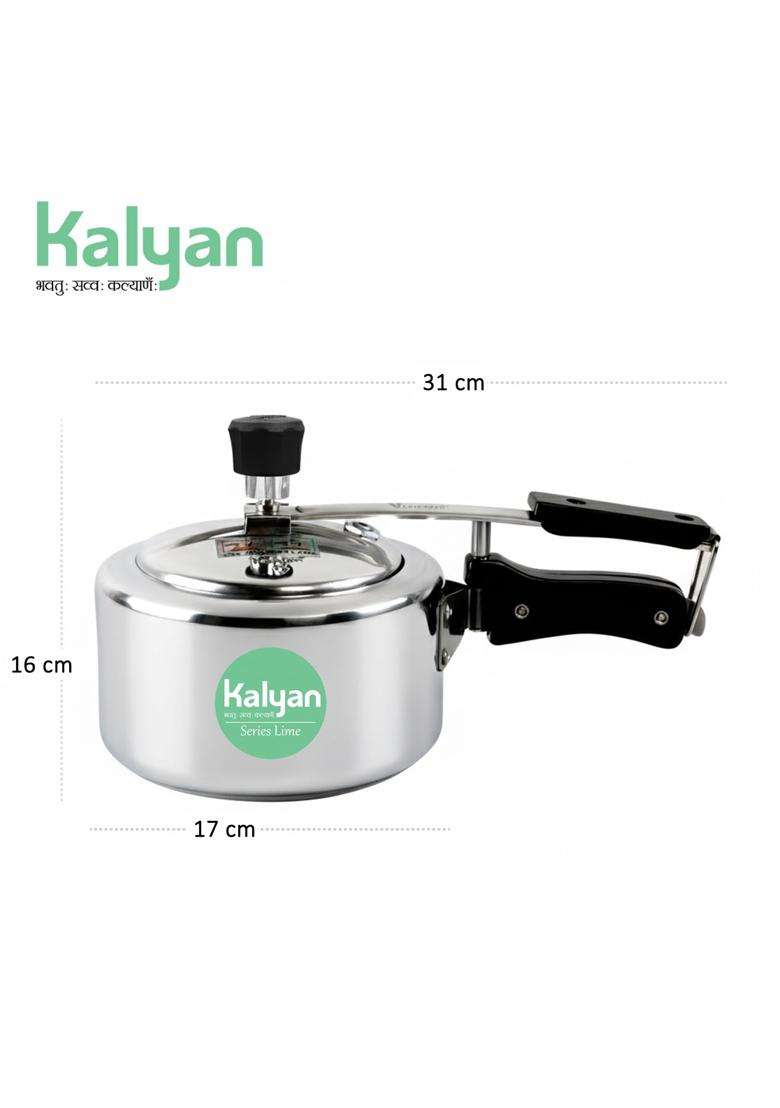 KALYAN Innerlid Classic Induction Base Lime Series Aluminium Pressure Cooker | 2 L | 2.1 Qt - Indya