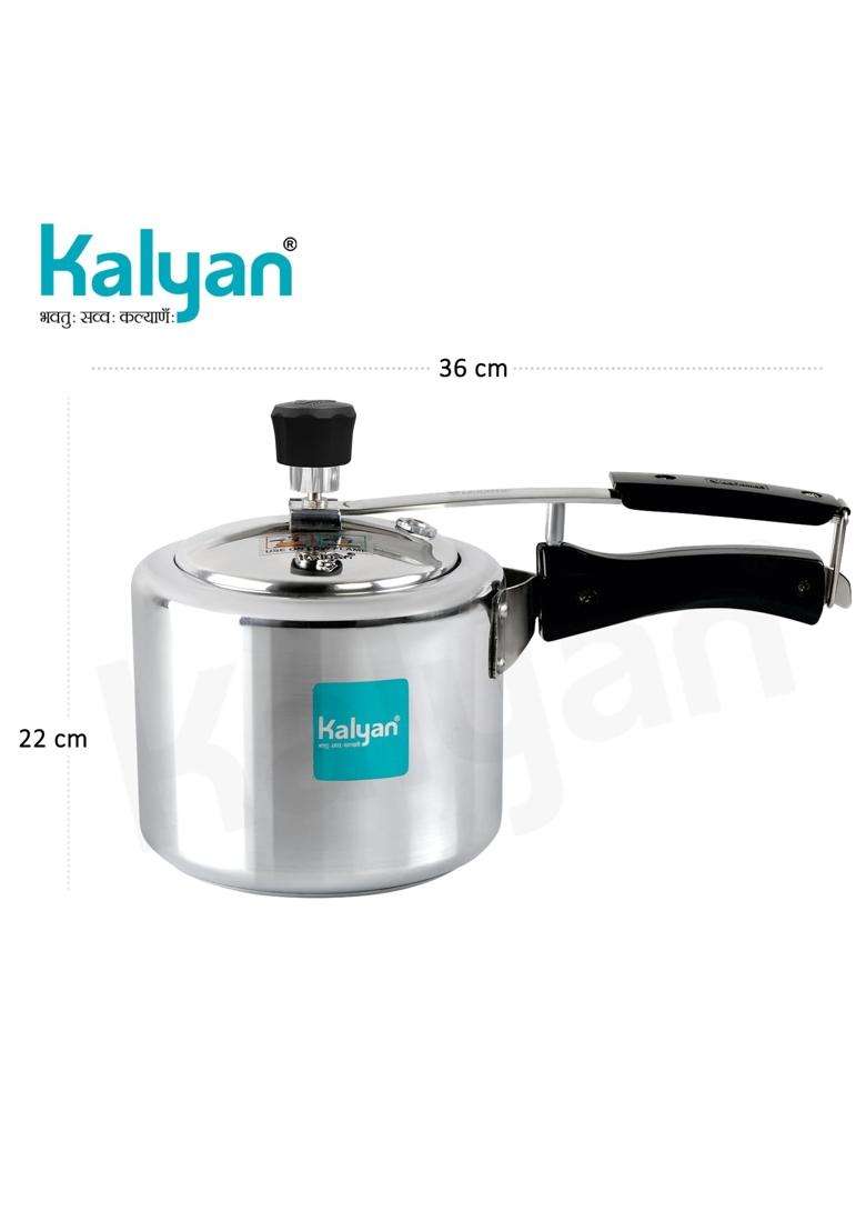 KALYAN Innerlid Classic Non-Induction Base Blue Series Aluminium Pressure Cooker | 3 L | 3.2 Qt - Indya