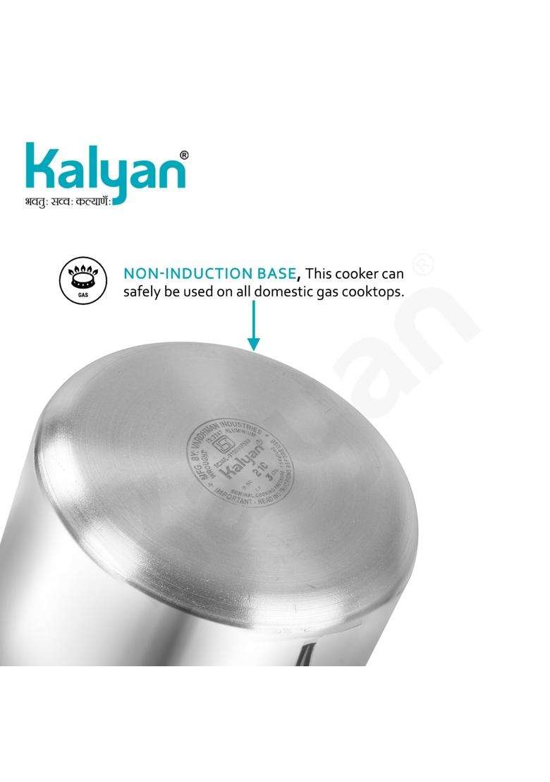 KALYAN Innerlid Classic Non-Induction Base Blue Series Aluminium Pressure Cooker | 3 L | 3.2 Qt - Indya