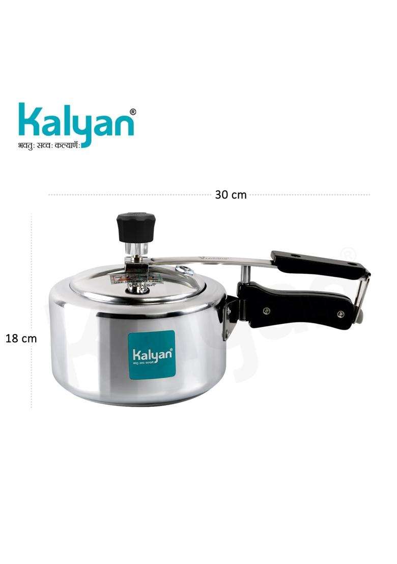 KALYAN Innerlid Classic Non-Induction Base Blue Series Aluminium Pressure Cooker | 2 L | 2.1 Qt - Indya