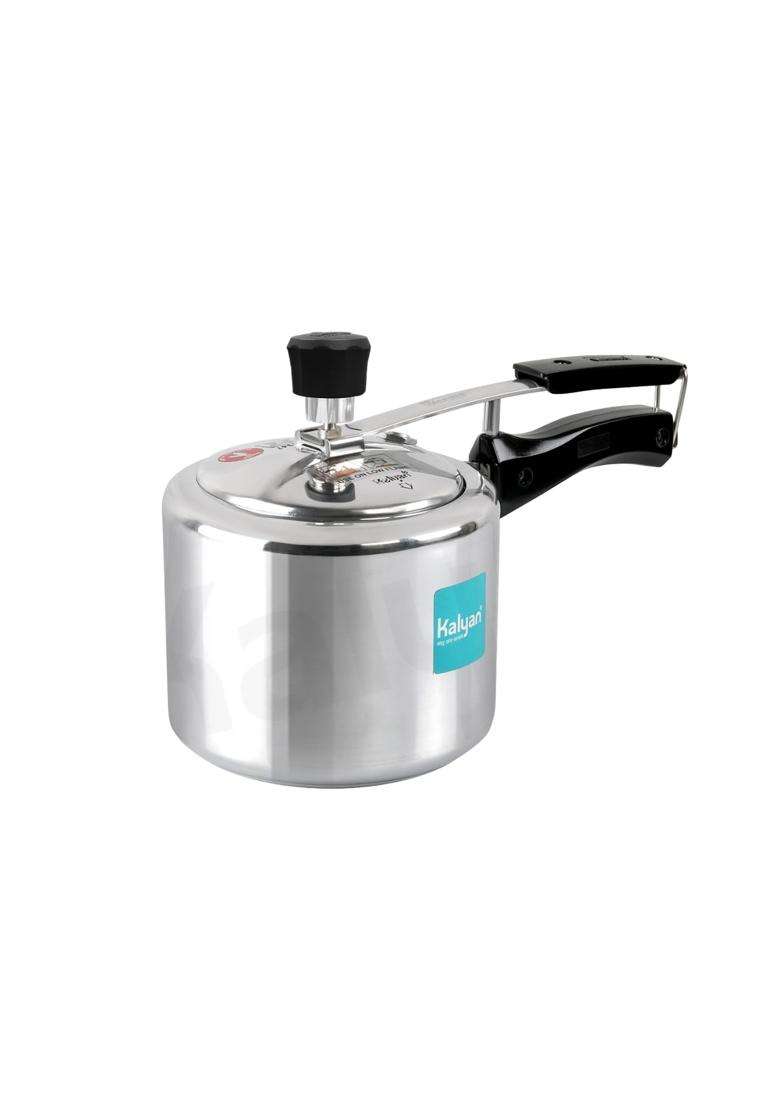 KALYAN Inner Lid Classic Non-induction Base Blue Series Aluminium Pressure Cooker | 1.5 L | 1.6 Qt | Dishwasher Safe - Indya