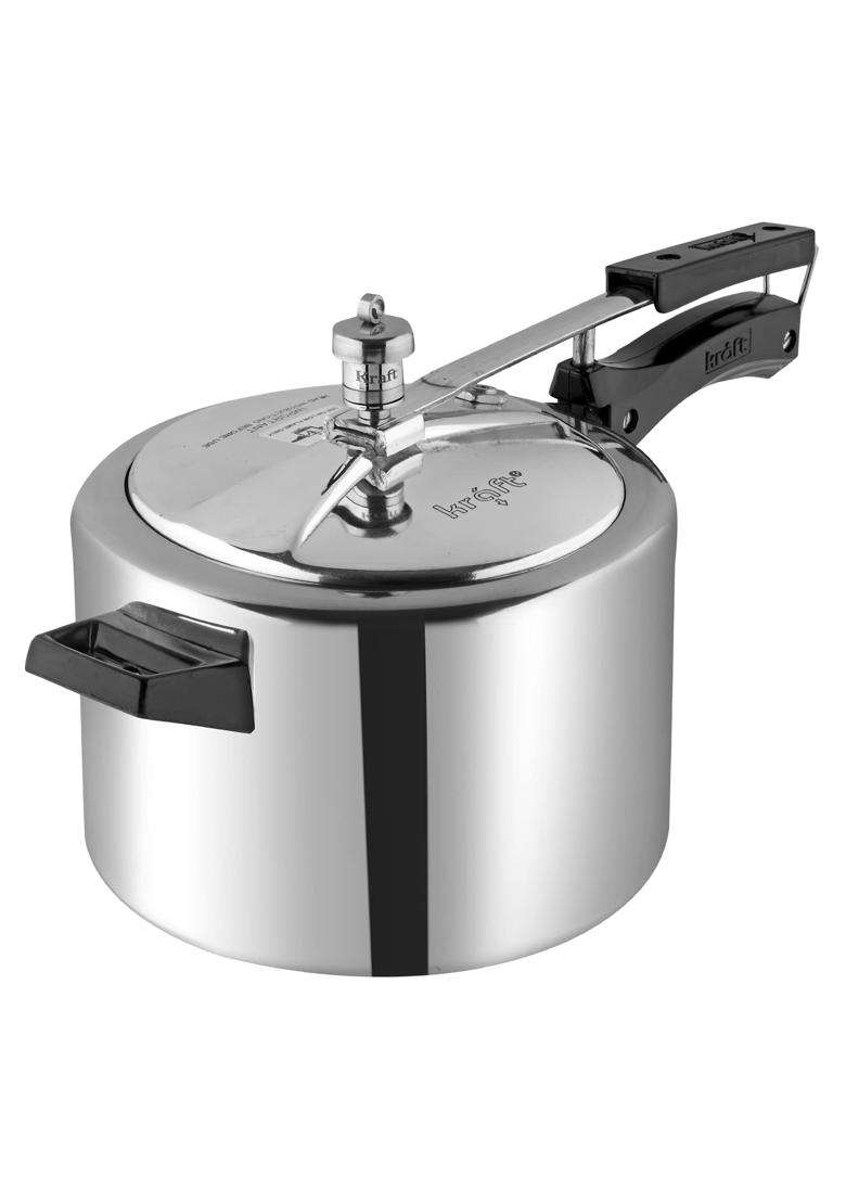 Kraft- follow your imagination Kraft Classic Aluminium Inner Lid Mini Pressure Cooker | 2 L | 2.1 Qt | Induction Compatible - Indya