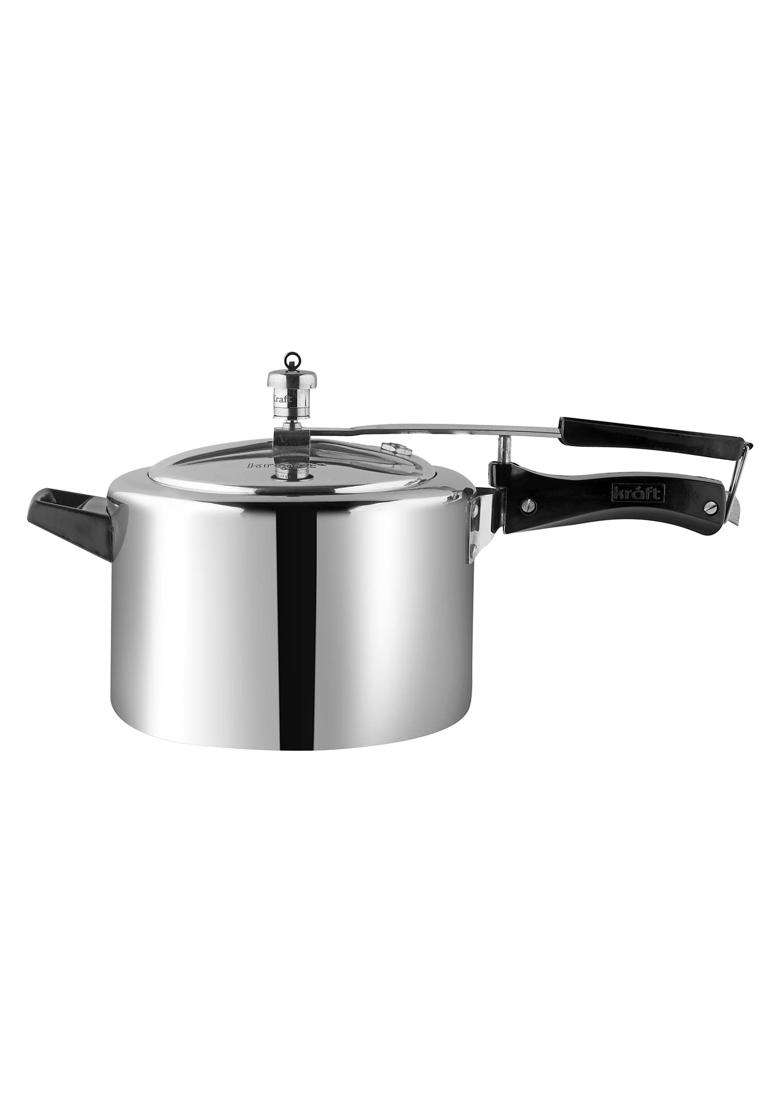 Kraft- follow your imagination Kraft Classic Aluminium Inner Lid Mini Pressure Cooker | 2 L | 2.1 Qt | Induction Compatible - Indya