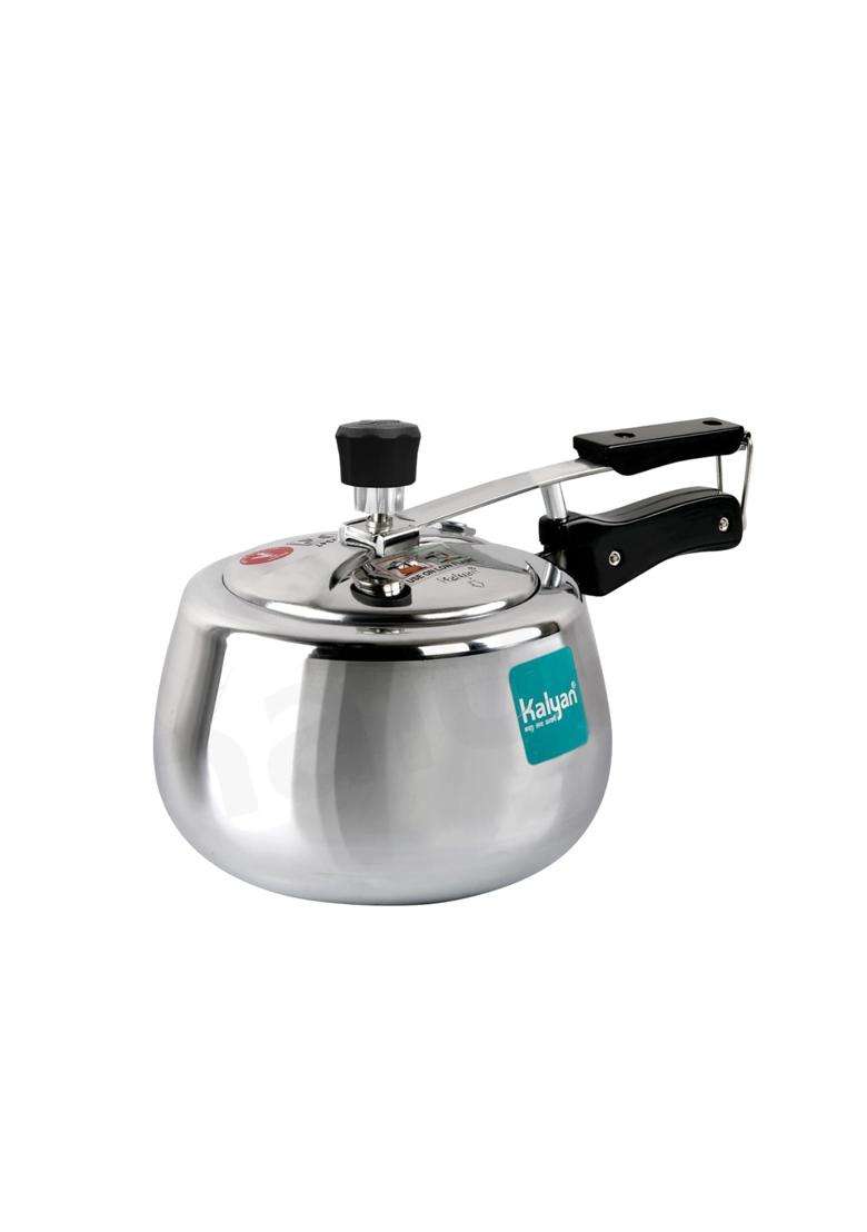 KALYAN Innerlid Belly Non-Induction Base Blue Series Aluminium Pressure Cooker | 2 L | 2.1 Qt - Indya