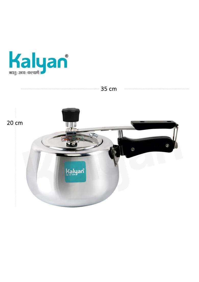 KALYAN Innerlid Belly Non-Induction Base Blue Series Aluminium Pressure Cooker | 2 L | 2.1 Qt - Indya
