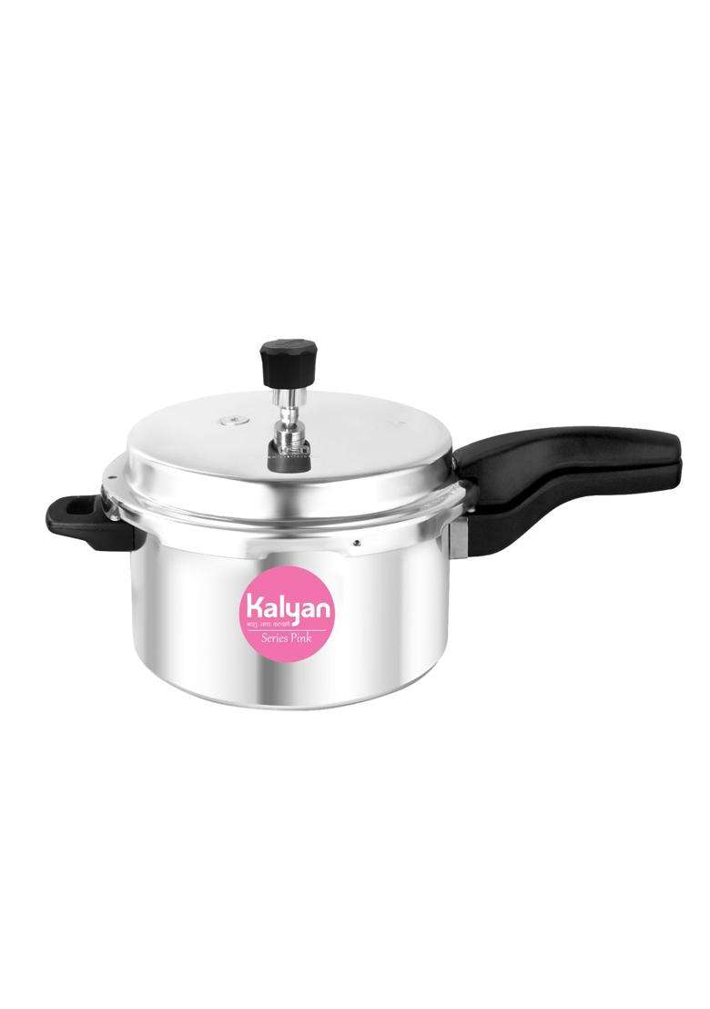 KALYAN Outerlid Non-Induction Base Pink Series Aluminium Pressure Cooker | 5 L | 5.3 Qt - Indya