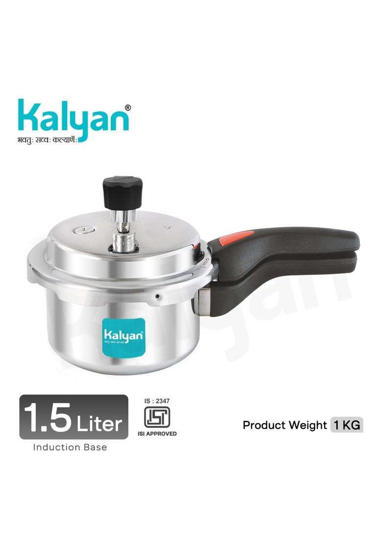KALYAN Outerlid Induction Base Blue Series Aluminium Pressure Cooker | 1.5 L | 1.6 Qt - Indya