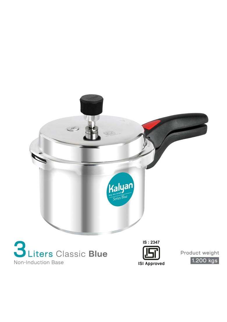 KALYAN Outerlid Non-Induction Base Blue Series Aluminium Pressure Cooker | 3 L | 3.2 Qt - Indya